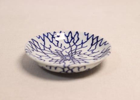 明治前期染付網手文小皿
