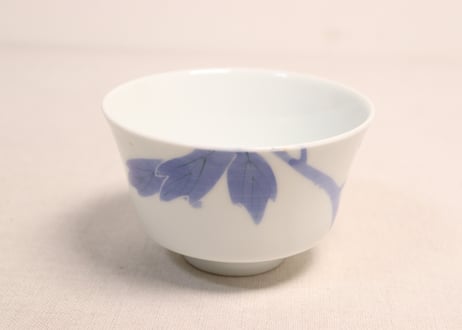 明治後期~大正染付牡丹図蓋茶碗