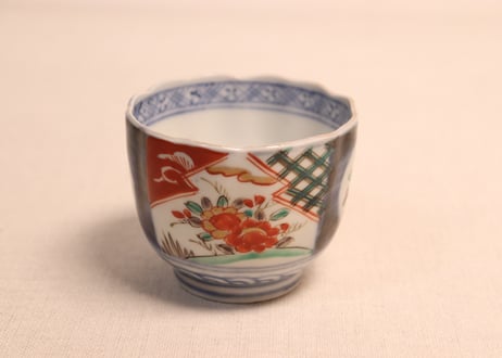 明治前期色絵四方に牡丹図向付①