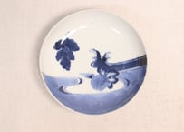 江戸中期染付流水に菊図小皿①