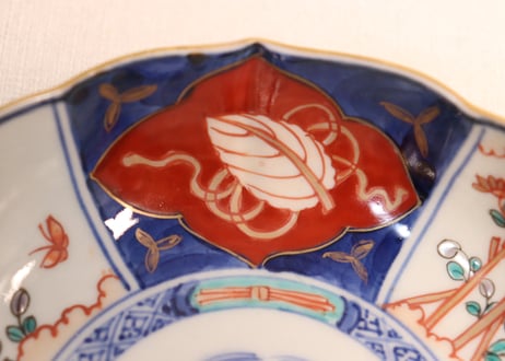 明治前期菊と葉図なます皿①少かたつき