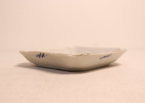 大正~昭和戦前色絵扇と鶴亀図菱形皿