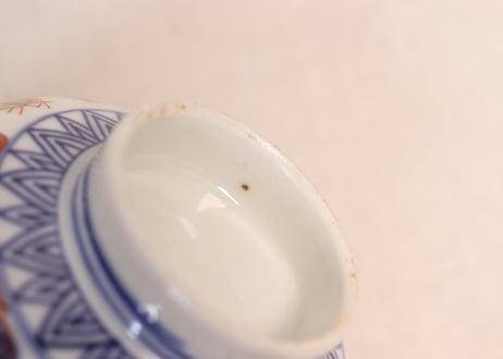 明治前期色絵鶉図蓋茶碗①