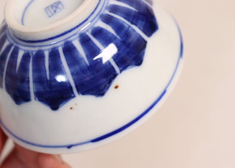 明治前期染付剣先図湯呑
