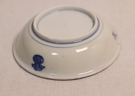 明治後期～大正銅判麒麟と龍と鳳凰図小皿