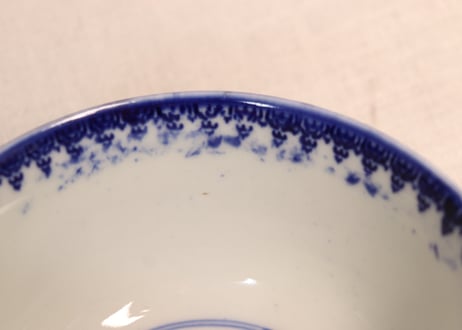 明治前期紙刷唐子図蓋茶碗