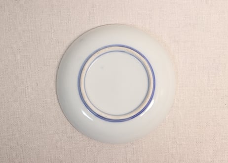 明治後期~大正染付いんげん豆図小皿①