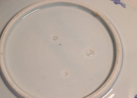 明治後期～大正銅判花鳥図7寸皿④柄違い,かたつき