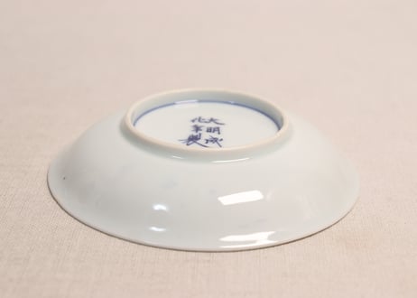 明治後期~大正染付三方麒麟図小皿①