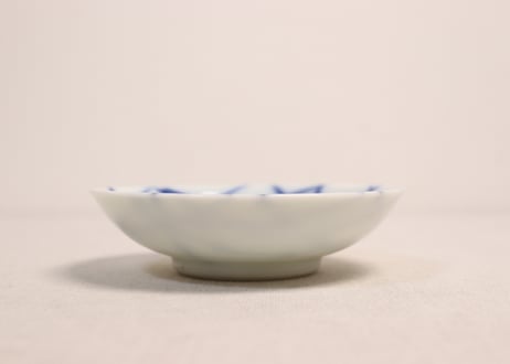 明治後期～大正染付竹格子図小皿