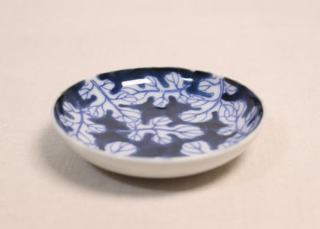明治後期～大正銅判菊葉図小皿