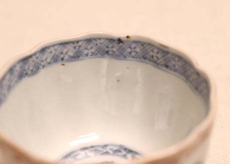 明治前期色絵花と蝶図通り物向付