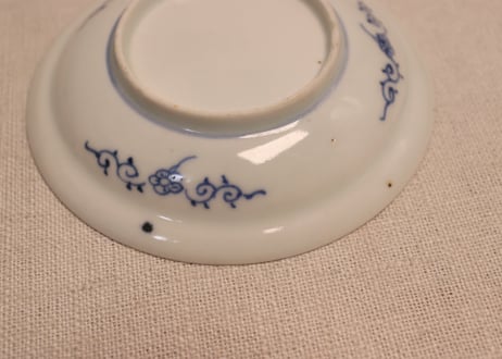 江戸幕末染付鉄線図小皿①
