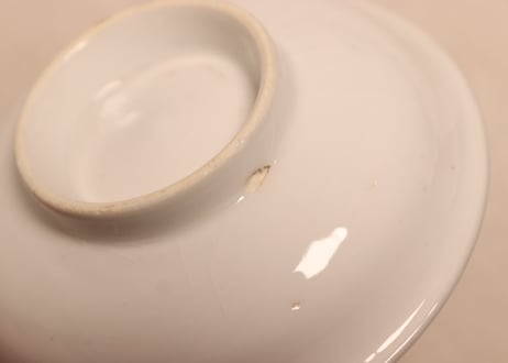 江戸幕末染付菊図小皿③甘手,窯傷