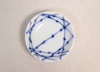 明治後期～大正染付竹格子図小皿