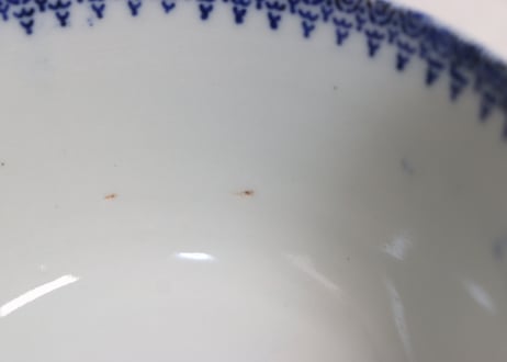 明治前期紙刷微塵唐草図蓋茶碗①