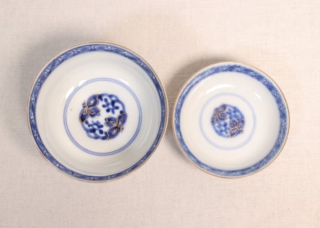 明治前期色絵鶉図蓋茶碗①
