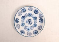 昭和戦前ゴム判海松文繋ぎ図小皿①濃いめ