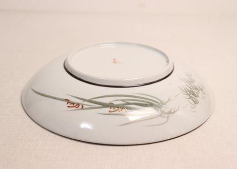 明治前期九谷焼色絵松竹梅図8寸皿