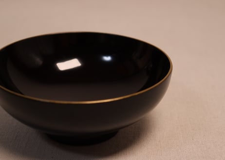 総黒蒔絵紅葉と笛図吸物椀①　5客組