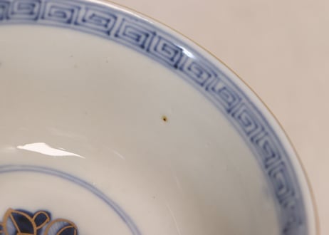 明治前期色絵龍と鳳凰図通り物蓋茶碗