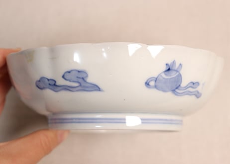 明治前期色絵三方に柘榴図なます皿