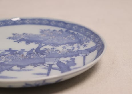 明治後期~大正銅判夜桜花見図6寸皿①