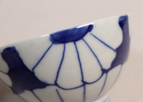 大正~昭和戦前染付菊花図蓋なし茶碗