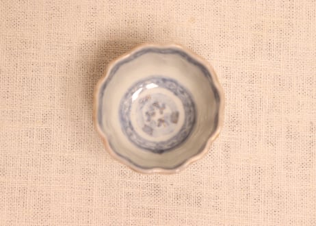 明治前期色絵花と蝶図通り物小向付