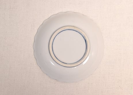 昭和戦前ゴム判海松文繋ぎ図小皿①濃いめ