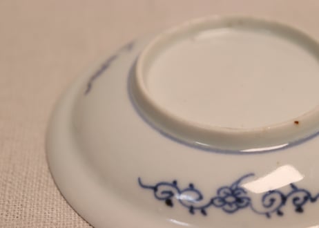 江戸幕末染付鉄線図小皿①