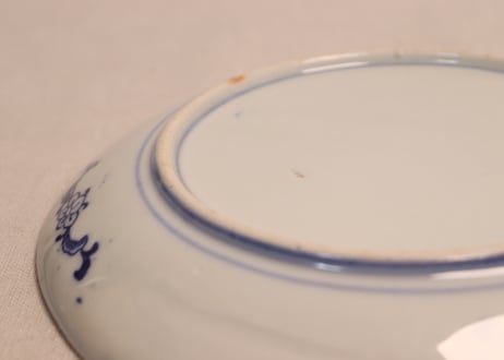 明治後期~大正銅判桐と鳳凰図7寸イゲ皿