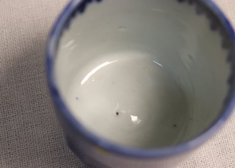明治前期紙刷微塵唐草図筒向付②縁少甘手