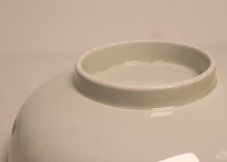 明治後期～大正吹墨金彩富士に菊図7寸鉢　小ホツ