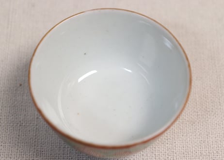 明治前期色絵屋敷と花図煎茶碗　5客組