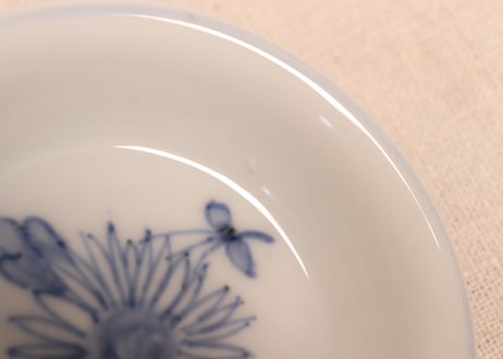 江戸幕末染付菊図小皿①
