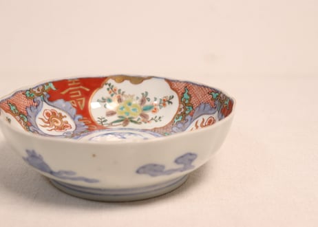 明治前期色絵三方に柘榴図なます皿