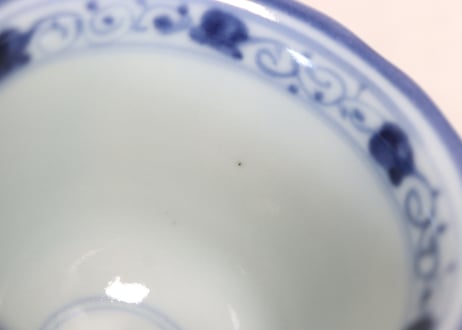 明治前期染付花と唐草図向付
