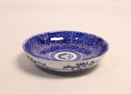 明治前期紙刷鉄線花散らし図小皿①