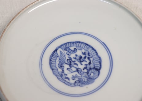 明治前期色絵団龍と牡丹図通り物蒸茶碗①5客組