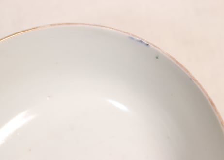 明治前期色絵菊と菱花図蒸茶碗