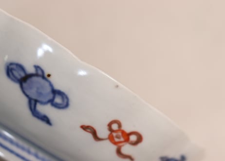 明治前期色絵御簾とくす玉図なます皿①