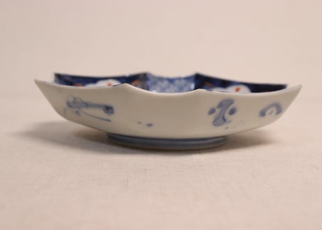 明治前期色絵竹梅図菱形皿②ノミホツ