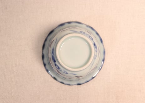 明治前期染付花と唐草図向付