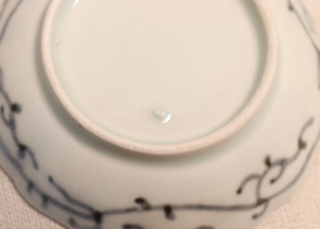 江戸後期色絵花と幾何学文図小皿①