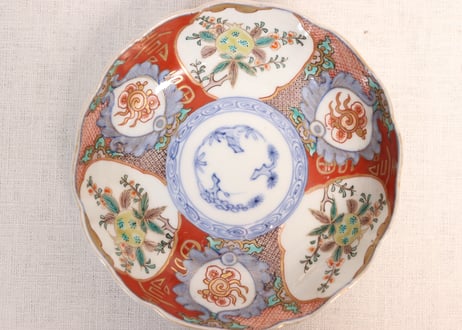 明治前期色絵三方に柘榴図なます皿