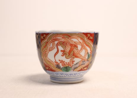 明治前期色絵菊と鳳凰図向付