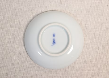 大正~昭和戦前染付竹格子図豆皿①