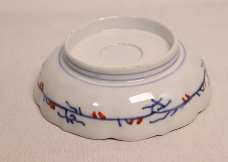 明治前期色絵菊と牡丹図なます皿