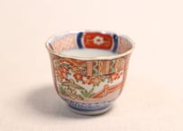 江戸幕末色絵御簾と桜図小向付①